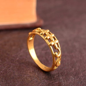 Flower Handamde Ring, 18k Gold Ring, Flower Jewelry, Ring For Her, Minimalist Ring, Brass Ring, Unique Ring, Ring For Women, Gift For Mom