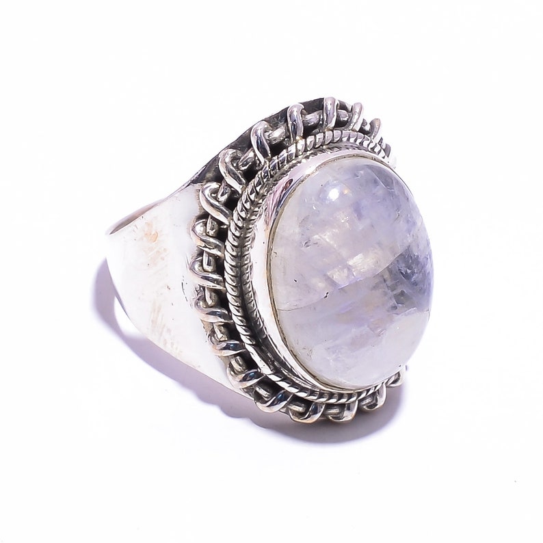 wedding ring handmade silver ring rainbow moonstone 925 silver jewelry,solid silver ring birthstone ring