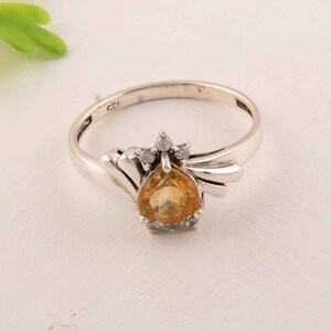 Citrine Ring, 925 Sterling Silver Ring, Yellow Gold Stone Ring, Natural Citrine, Ring For Women, Citrine Jewelry, November Birthstone Ring.