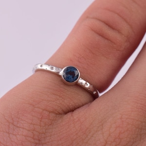 Blue topaz ring, Sterling silver ring, stackable minimalist ring, midi ring,, 925 Sterling Silver Ring, Rings for Women, Daily Wear Ring