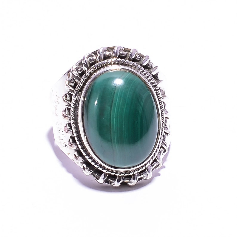ring for girls handmade ring 925 sterling silver ring engagement ring Malachite gemstone women ring