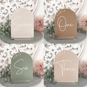 ARCH Acrylic TABLE Numbers | Modern wedding Table decor | Table Numbers | BOHO wedding and event decor