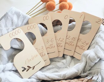 Baby Wardobe Clothes Dividers | Baby Clothes Size hangers | Nursery Decor | Personalised Baby Gifts | Wardrobe Dividers | Wooden Hanger
