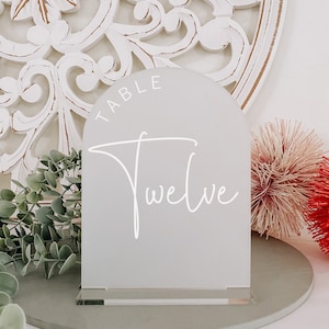 ARCH Acrylic TABLE Numbers | Modern wedding Table decor | Table Numbers | BOHO wedding and event decor