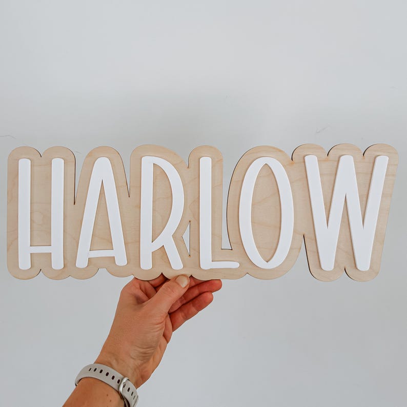 3d double layer wooden name plaque personalised sign