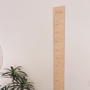 Kids wooden personalised name growth chart height ruler. Boho wooden nursery kids room decor.