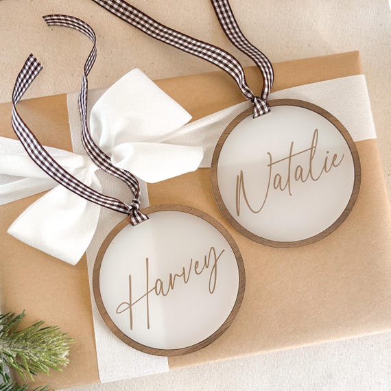 Personalised FROST & WALNUT Christmas Ornaments | Luxury Christmas decoration | Custom Name Christmas Bauble | Christmas gift
