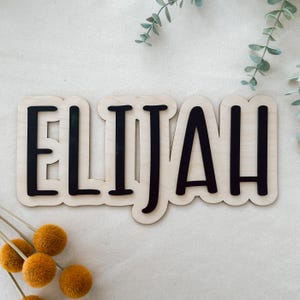 3d double layer wooden name plaque personalised sign
