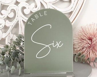 ARCH Acrylic TABLE Numbers | Modern wedding Table decor | Table Numbers | BOHO wedding and event decor