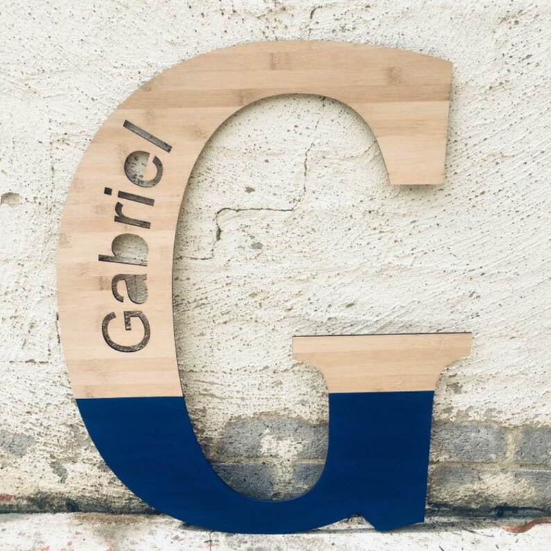 Laser cut Wooden Letters Nursery Kids Decor Custom Letter Etsy