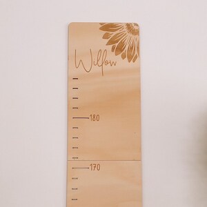 Kids wooden personalised name growth chart height ruler. Boho wooden nursery kids room decor.