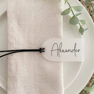 Personalised Luggage tags | Custom Name Acrylic wedding favor | Natural Beige or Pink Place cards | BOHO favours for weddings and events
