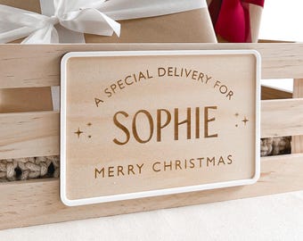 PLACAS DE CAJA DE NAVIDAD PERSONALIZADAS, caja de regalo de decoración de Nochebuena, caja de Navidad personalizada, caja de regalo de Nochebuena para niños
