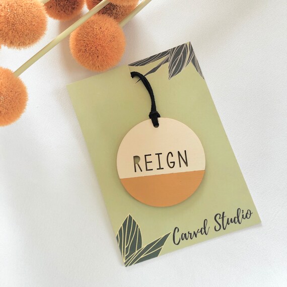Wooden name bag tags Clearance