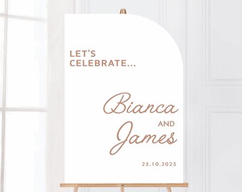 Letrero de boda A1 - Diseño CELEBRAMOS, Letrero de bienvenida para boda, Letrero de boda en arco, Letrero de bienvenida para boda en acrílico