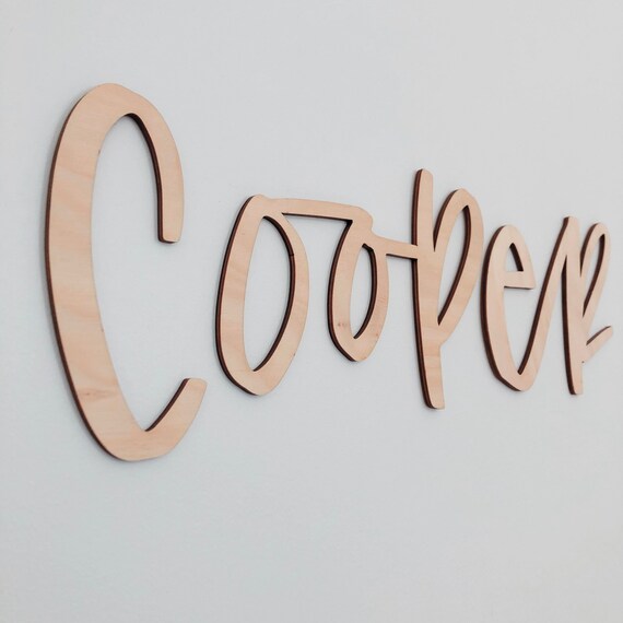 Wooden WALL NAMES Perosnalised Script Names Nursery Kids Etsy