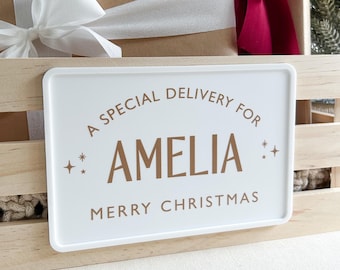 PLACAS DE CAJA DE NAVIDAD PERSONALIZADAS, caja de regalo de decoración de Nochebuena, caja de Navidad personalizada, caja de regalo de Nochebuena para niños