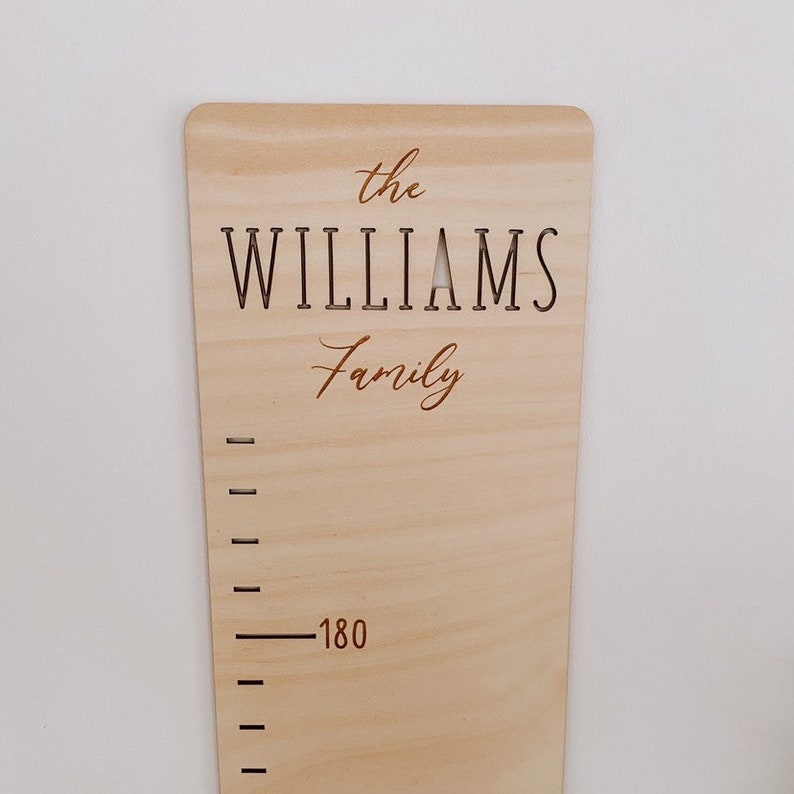 Kids wooden personalised name growth chart height ruler. Boho wooden nursery kids room decor.