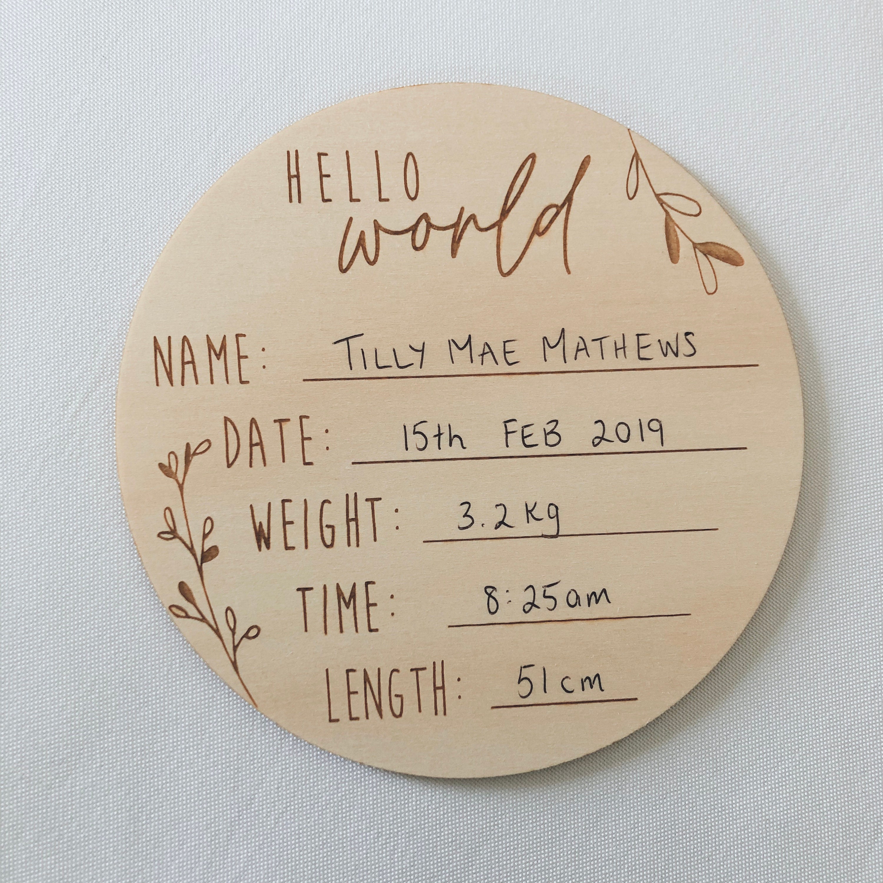 New Baby DIY Birth ANNOUNCEMENT Announcement Plaque | Wooden Sign ...