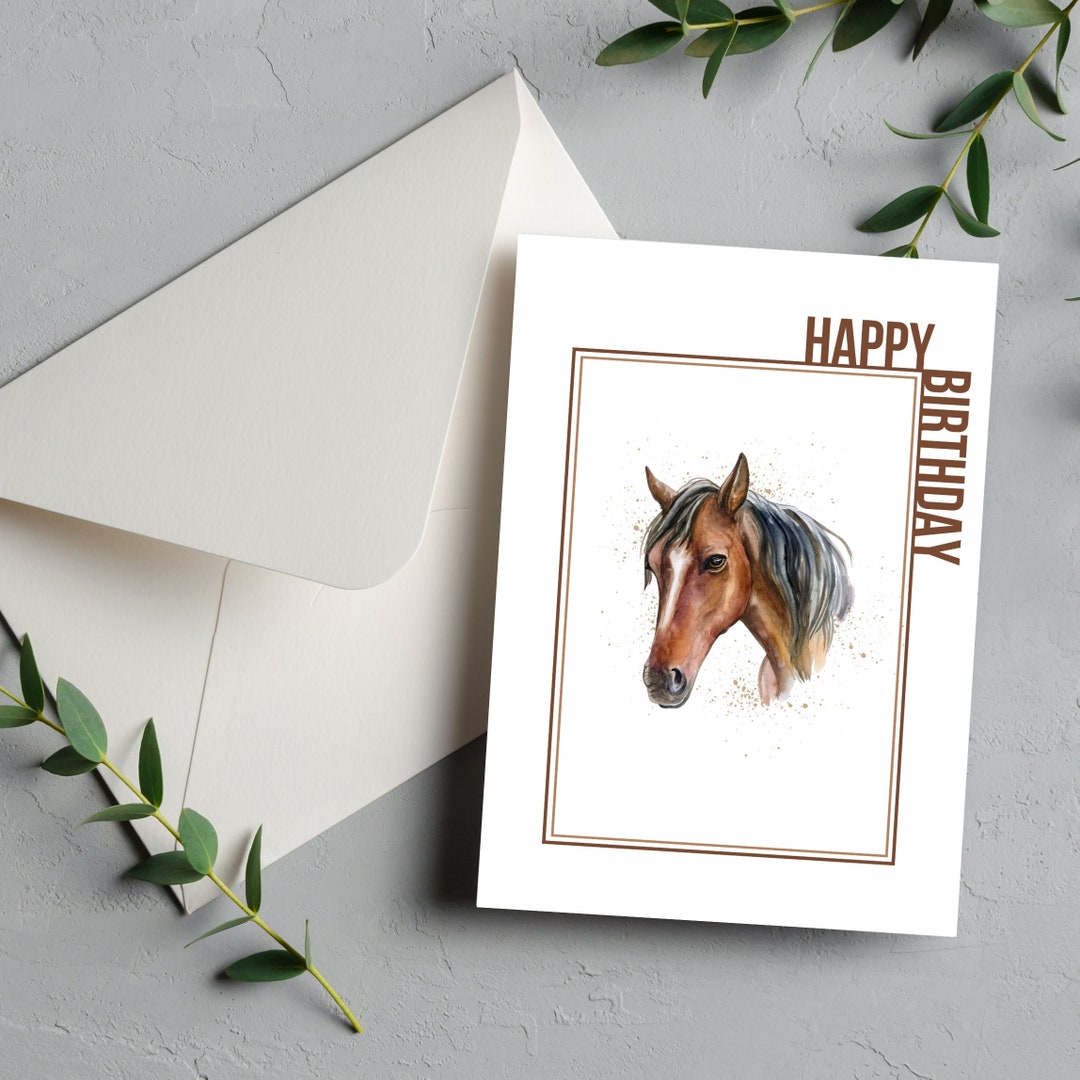 Printable Birthday Card Horse Printable Birthday Card Horse - Etsy