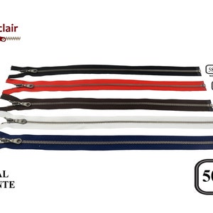 YKK A 50 cm deelbare metalen rits, beschikbare kleuren: zwart, wit, blauw, rood, bruin, kaki afbeelding 5
