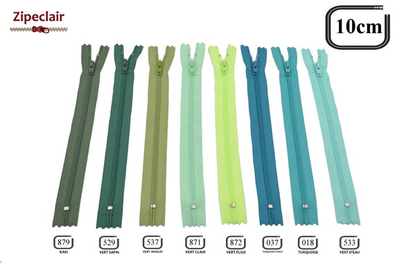 Coil Zipper Size Chart