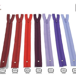 Zipper YKK, pack of 10 x 55 cm, colors to choose: black, white, purple, red, lavende, royal blue .... image 8