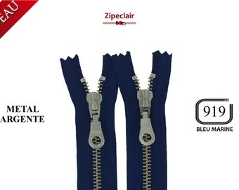 YKK Navy zipper silver suitable for bag, wallet, pullover collar ... sizes from 10 cm to 45 cm