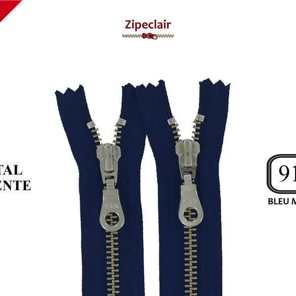 YKK Navy zipper silver suitable for bag, wallet, pullover collar ... sizes from 10 cm to 45 cm