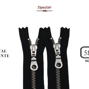 YKK Black zipper silver suitable for bag, wallet, pullover collar ... sizes from 10 cm to 45 cm