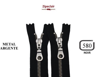 Cremallera metálica YKK negra y plateada adecuada para bolsos, carteras, cuellos de jersey... tamaños desde 10 cm hasta 45 cm