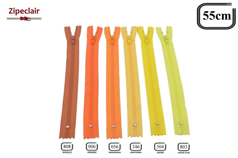 Zipper YKK, pack of 10 x 55 cm, colors to choose: black, white, purple, red, lavende, royal blue .... image 6