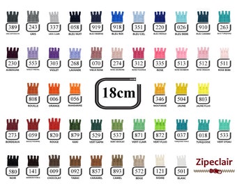 Zipper YKK, pack of 5 x 18 cm, colors to choose: black, white, orange, yellow, beige ....