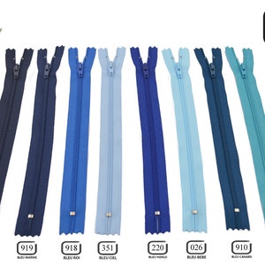 YKK Set of 10 zippers of 30 cm, colors to choose: black, white, green, khaki, caramel, brown .... image 3