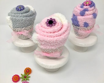 Fuzzy Sock cupcake, Unique Birthday Gift, Birthday Fuzzy Sock Cupcake, Make a wish cupcake, Fuzzy Socks for women
