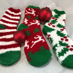 Fuzzy Sock Cupcakes, Christmas Fuzzy Socks, Teacher Christmas Gift, Holiday Fuzzy Socks, Unique Holiday Gifts, Stocking Stuffers image 4