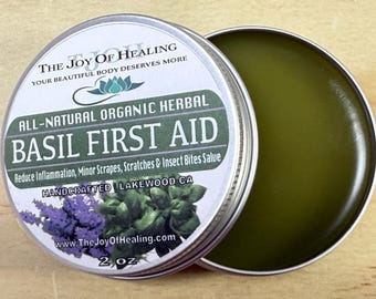All-Natural Organic Basil First Aid Salve – 2 oz Tin