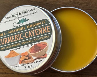 Ungüento herbal orgánico de cúrcuma y cayena totalmente natural y casero