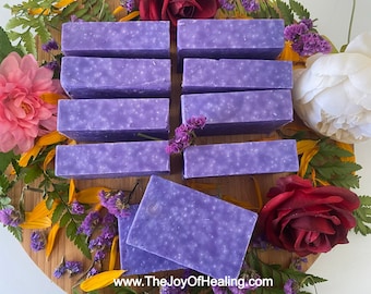 Handmade Oak Moss Lavender Scrub Soap, Shea Butter, Sea Salt