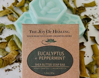 Eucalyptus Peppermint Shea Butter Natural Handmade Bar Soap by The Joy Of Healing