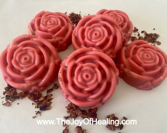 Rose Clay Shea Butter, Cocoa Butter Pink Himalayan Salt Handmade Glycerin Bar Soap