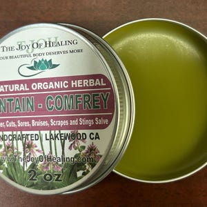 All-Natural Organic Plantain Comfrey Herbal Salve