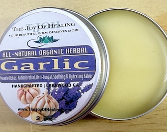 All-Natural Organic Garlic Salve – All-Natural Herbal Skin Balm (2 oz)