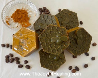 Coffee Grounds, Turmeric, and Shea Butter Handmade Glycerin Soap