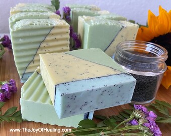 Dandelion Poppy Seed Shea Butter Natural Handmade Soap by The Joy Of Healing