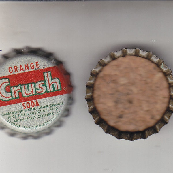 ORANGE CRUSH  BOTTLE Caps. Cork Lined  100 Pieces nos Mint Unused