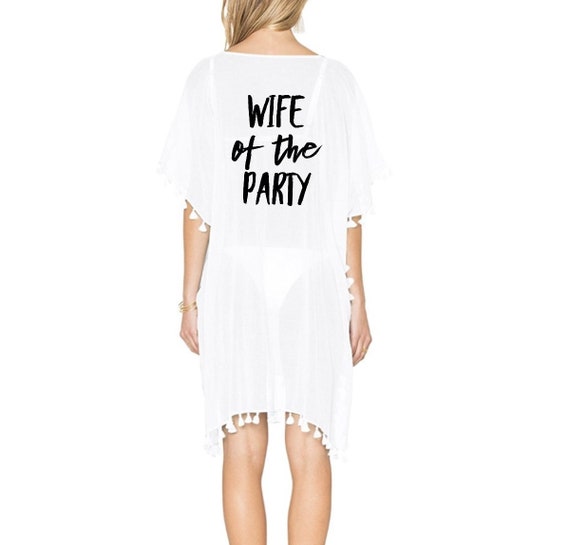 bride squad beach cover up