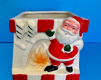Vintage 1958 Holt Howard Starry Eyed Santa Divided Candy Dish Nut