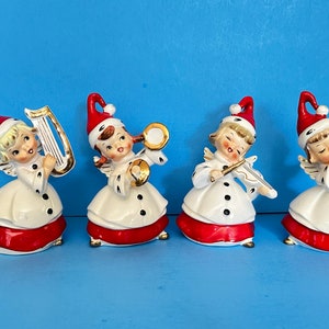 Vintage Ucagco Musical Angel Bell Quartet Christmas Figurine Japan Ceramic Napco Lefton Norcrest Holt Howard Rare