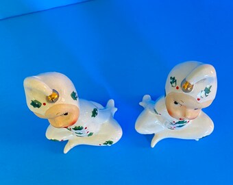 Vintage Holt Howard 1959 Pixie Salt & Pepper Shakers Christmas